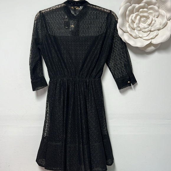 MAJE Ramona velvet trimmed lace mini dress size 3=Large NWT - Picture 7 of 12